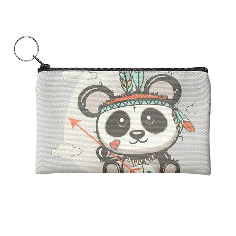 New Style 3D Printed Cute Panda Pattern Women and Men Coin Purse Kids Lady Wallet Pouch Small Canvas Bag With A Zipper Fashion