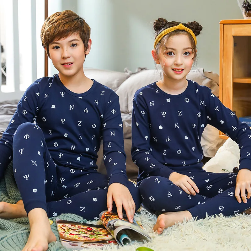 

Winter Teens Pajamas Long Sleeve Cotton Pyjamas Kids Clothes Sets Cartoon Big Boys Sleepwear Pajamas For Girls 10 12 14 16Years