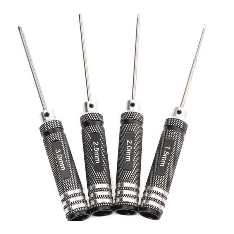 

4-Piece Model Precision Hex Screwdriver Tool Kit for Helicopter Model Airplane Tools (1.5mm 2.0mm 2.5mm 3.0mm)