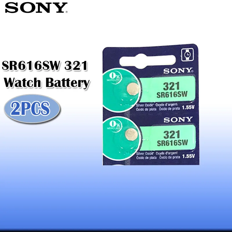 2 шт./лот sony 321 SR616SW оксид серебра часы батарея 321 SR616SW SR616 Кнопка монетница Сделано в Японии