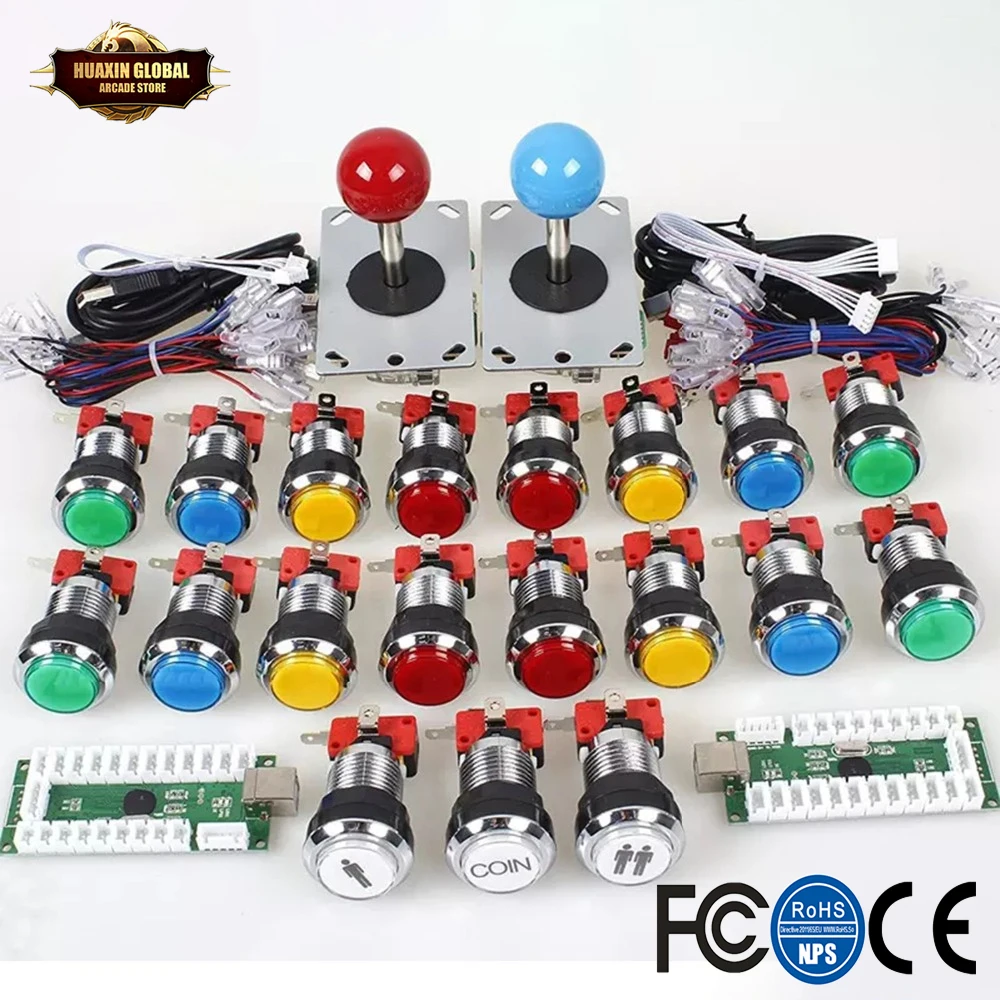 Комплект для самостоятельной сборки с 2 игроками USB кодировщик джойстика +