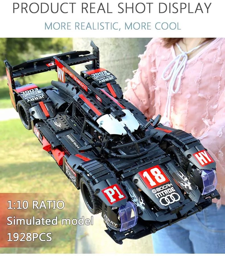 Yeshin Technic машинки черный R18 скоростной двигатель автомобиля набор RC сборки игрушечные модели автомобилей Детские Рождественские подарки строительные блоки кирпичи