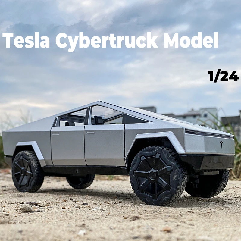 Модель автомобиля-пикапа Tesla Cybertruck 1/24 из сплава литые металлические игрушки