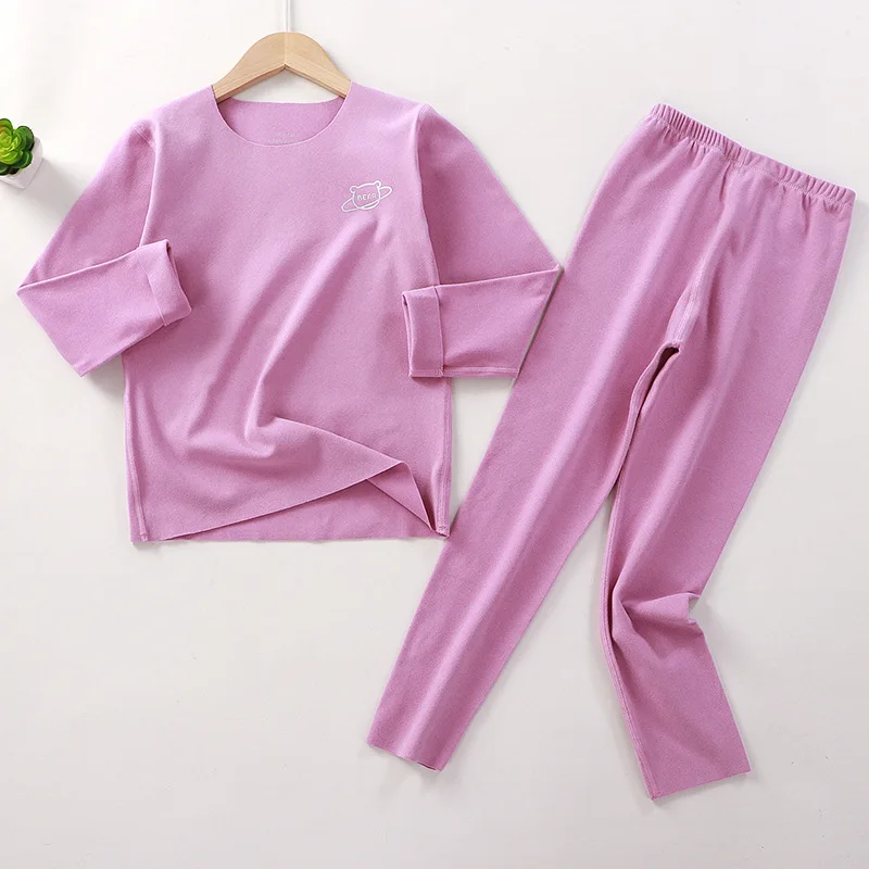 

Popular 2pcs Kid's Thermal Underwear Set Soft Fleece Hiking Winter Elastic Base Layers Tight Long Pajamas Set For Skiing