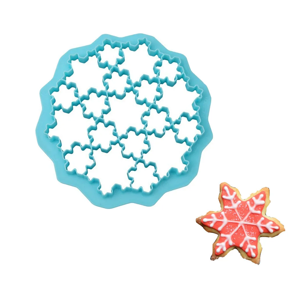 19 решетки Снежинка Форма Пластик для выпекания печенья форма печенье резак