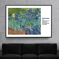 vincent van gogh irises artwork art prints exhibition vintage canvas poster abstract painting wall pictures for living room