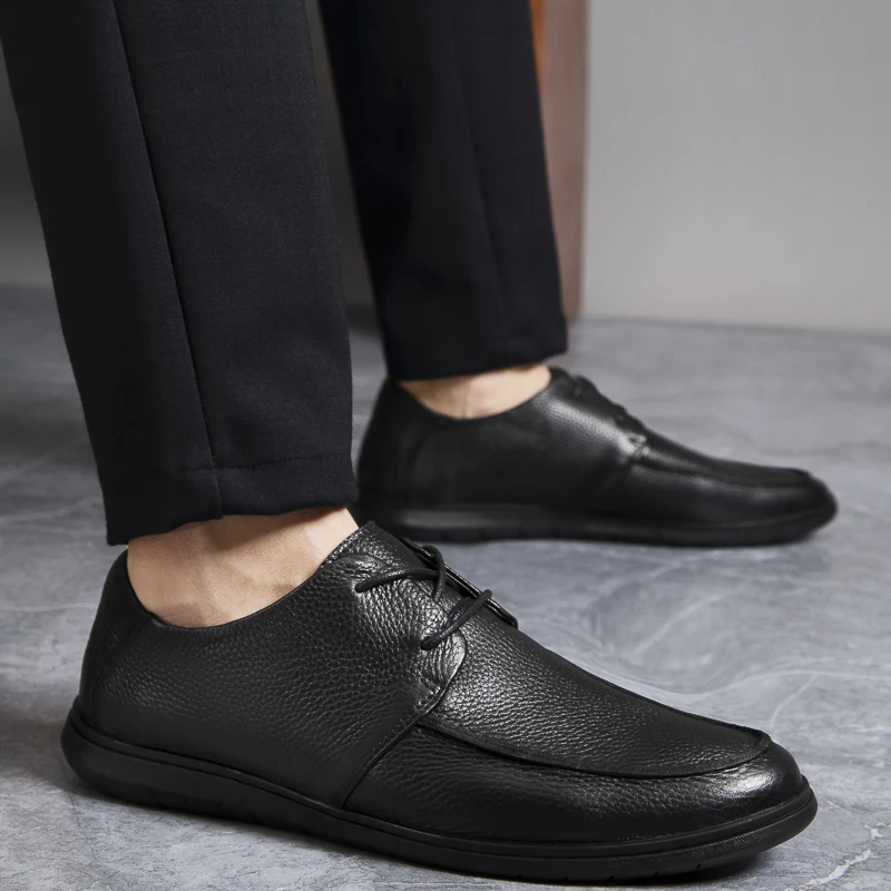 Мужские мокасины laofers из натуральной кожи черного цвета повседневные деловые для