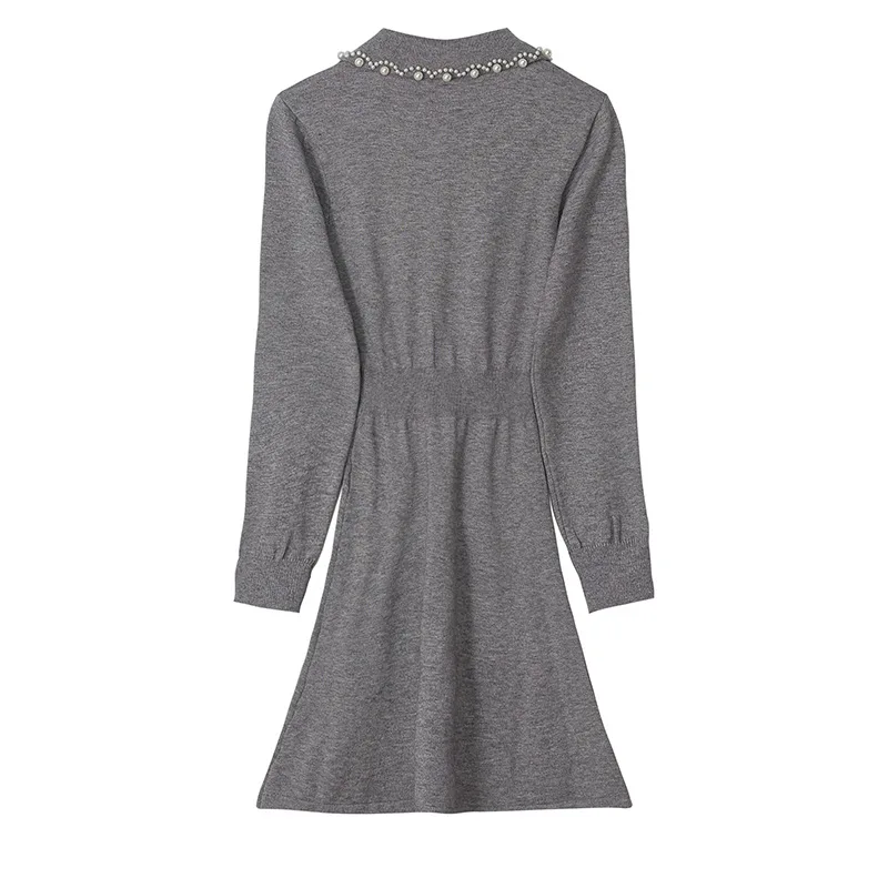 

Spring Autumn Elegant Sweet Elegant Women Sweater Dresses Slim Long Sleeve Office Lady Dress Fashion Knit Womens Formal Dresses