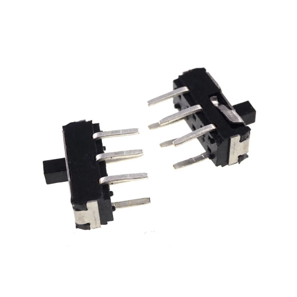 10 шт. миниатюрный ползунковый переключатель 6 Pin 2P2T DPDT ON-вертикальный сквозное