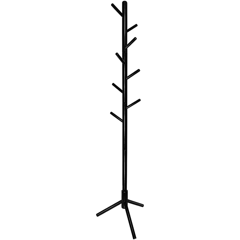 

Wooden Coat Rack with Hooks, Free Standing Coat Tree Hanger Stand for Coats, Garment, Hats, in Bedroom