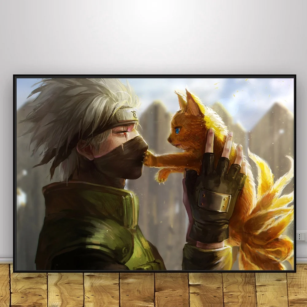 Какаси из аниме плакат на холсте ткани и печать Wall Art Картина домашний