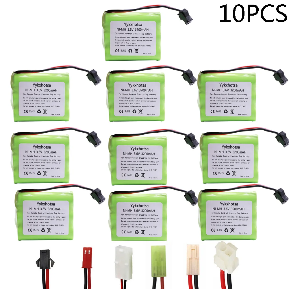 10 шт./упак. 3 6 V 3200mAh NiMH аккумулятор для радиоуправляемых игрушек автомобилей