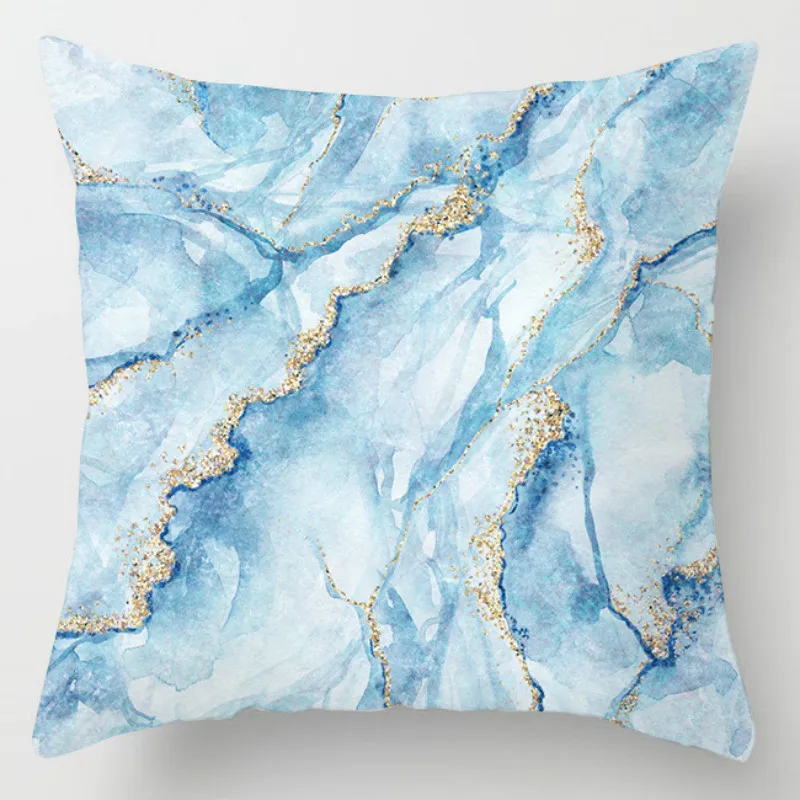 

Lake Blue Marble Geometric Sofa Cushion Cover Decorative Pillowcase Polyester Throw Pillow Cases Home Decor Pillowcover 45*45cm