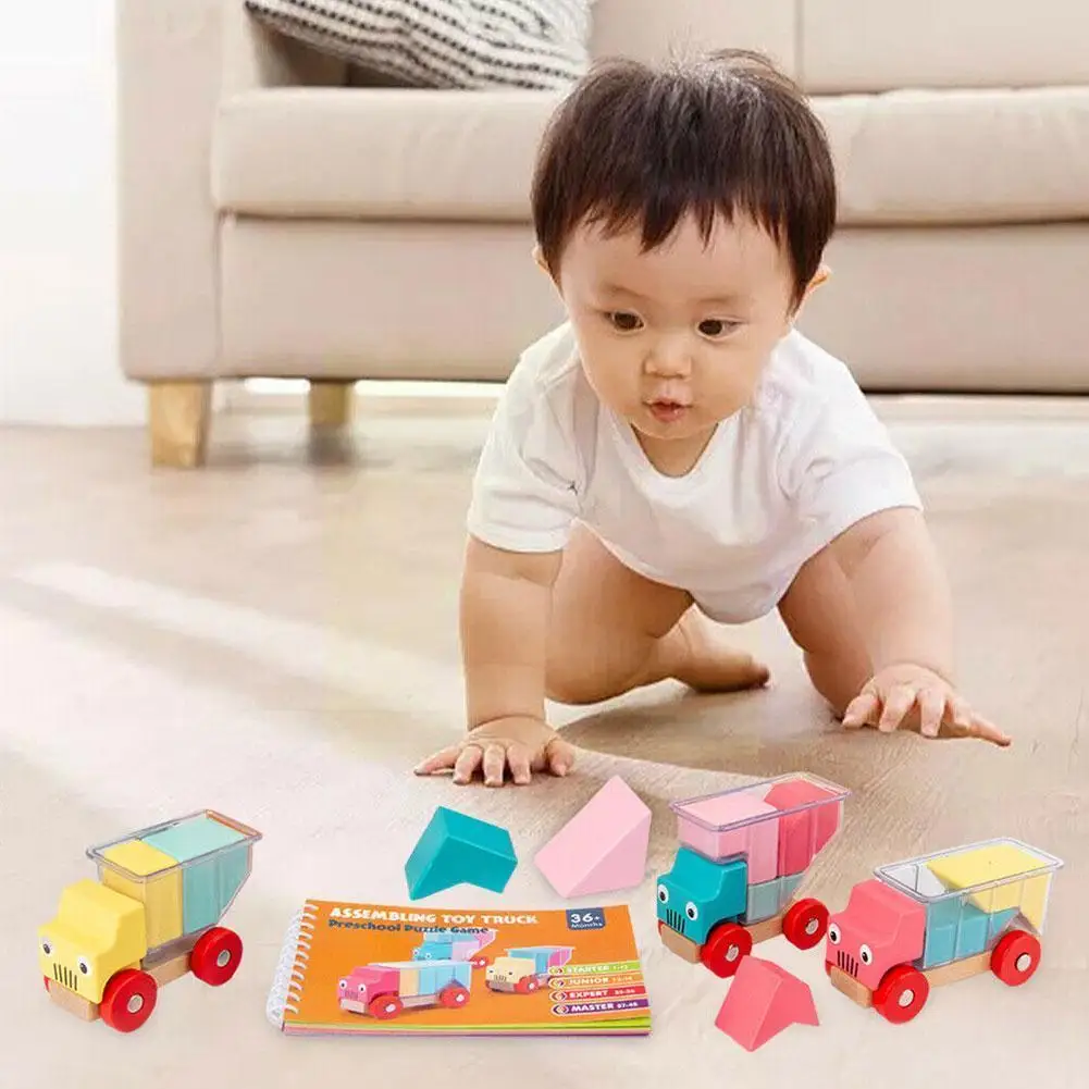 Детский обучающий грузовик Монтессори с логическим мышлением игра для