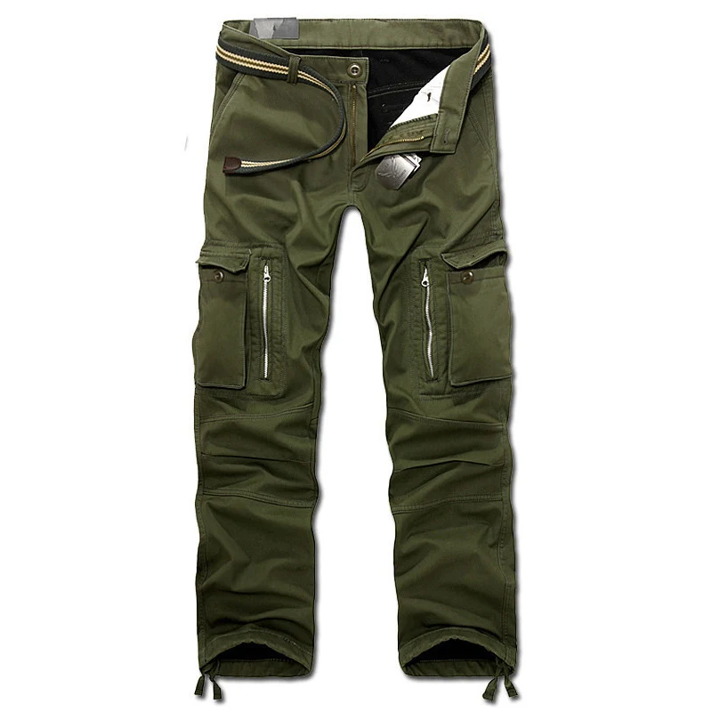 Drop shipping Pop Pop men winter pants men's cargo pants baggy trousers 3 colors 28-40 without belt AXP112