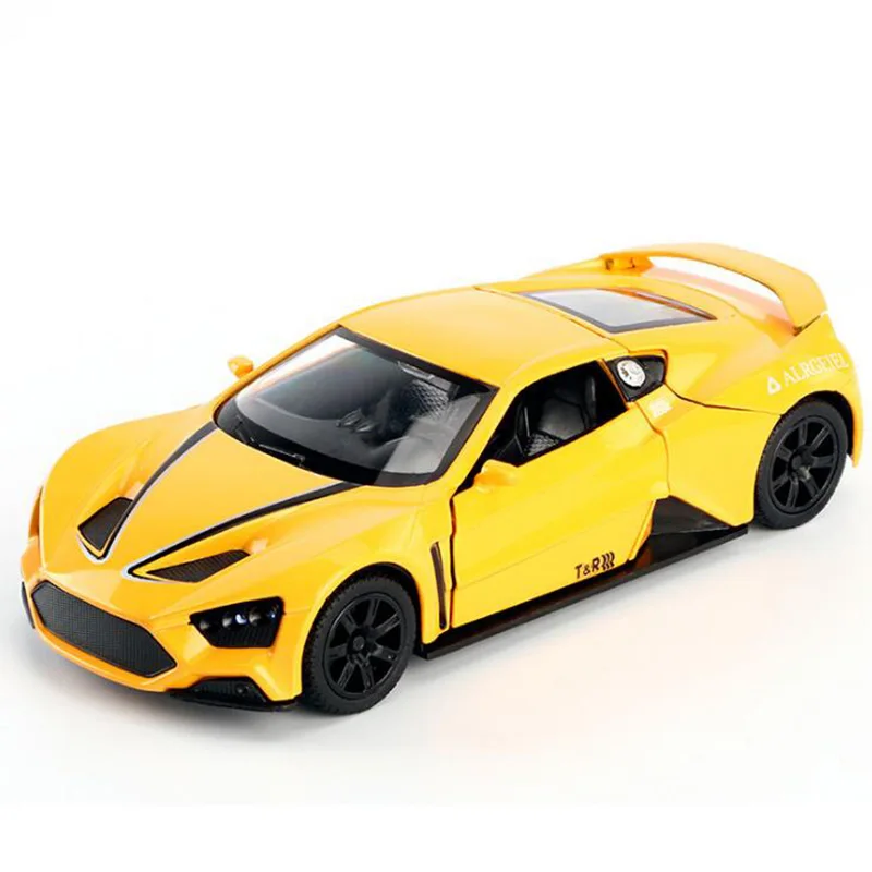 Коллекция 1:32 15 см ZENVO STI Дания Классическая гоночная модель автомобиля откатная