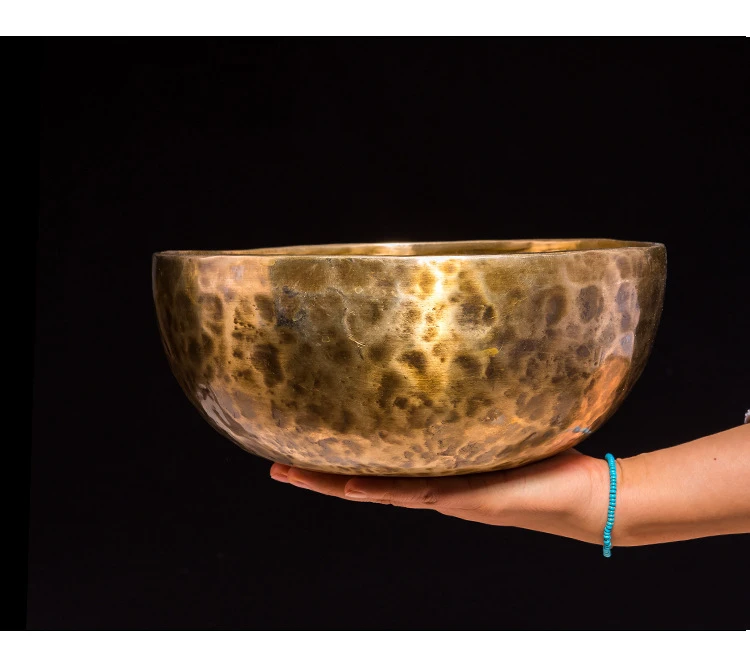 Тибетские буддистские медные чаши ручной работы с кожаной наклейкой и подушкой