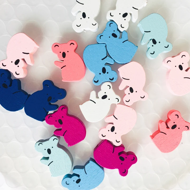 30 шт. милый коала моделирование деревянные бусины DIY дети мультфильм игрушки