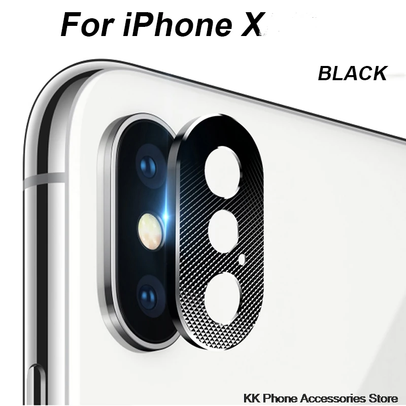 Чехол для телефона чехол для линзы объектива для iPhone X 10 XS Max XR металлическая крышка объектива для iPhone 6 6s 7 8 плюс кольцо пластинчатый Металл алюминиевый протектор - Цвет: For iPhone X