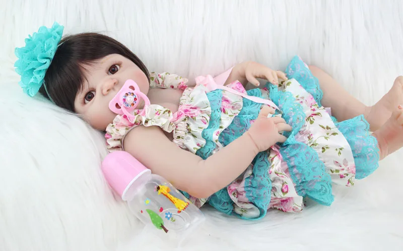 55 см всего тела силиконовые для новорожденных и малышей маленьких девочек Кукла