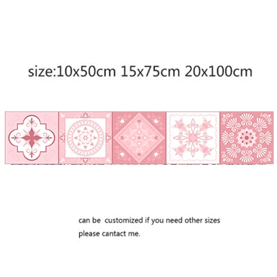 3D розовая плитка стикер 20*100 см Кухня Ванная комната линия талии DIY настенные