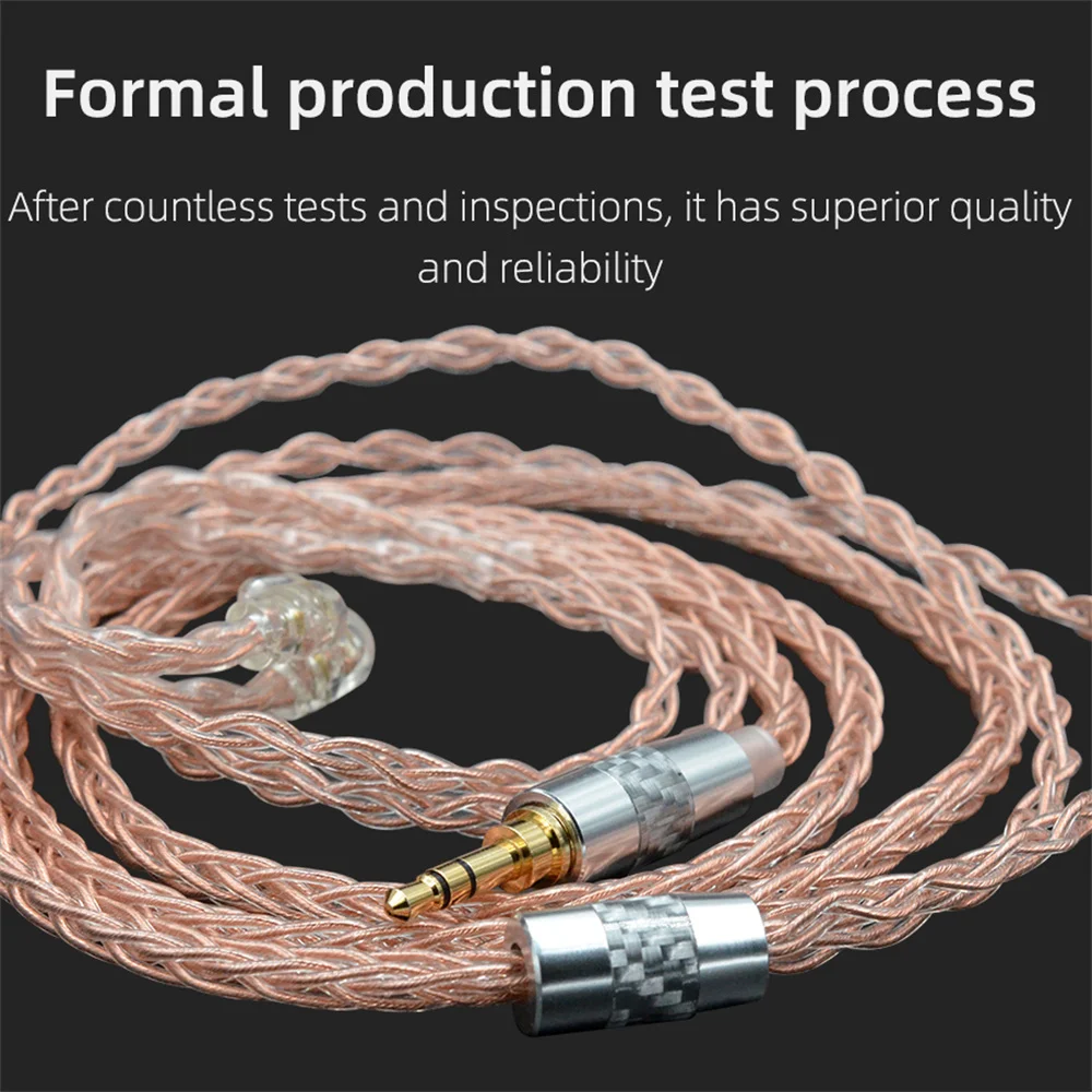 

KZ Earphone Cables 8 Core OFC Cable Oxygen-Free Copper Upgrade Cable 2 Pin 3.5mm Plug Original Wired Headphone ZSTX/ZS10PRO/AS16