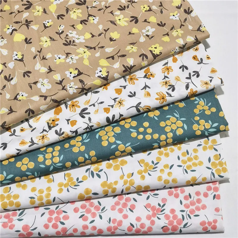 

160x50cm Pastoral Floral Fruit Twill Cotton Sewing Fabric, Making Bedding Pajamas Dress Lining Cloth