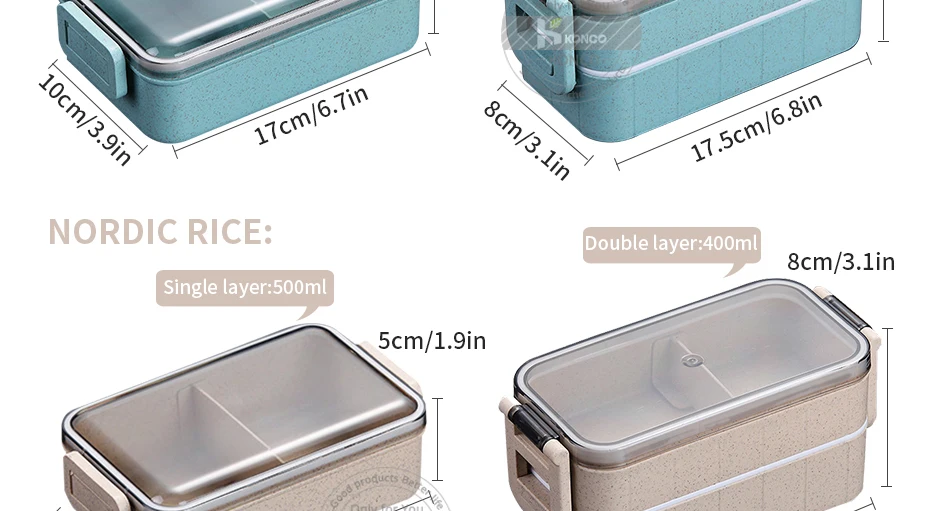 Konco японская микроволновая печь Bento Box Пшеничная солома детский Ланч-бокс герметичный Bento Ланч-бокс для детей школьный контейнер для еды