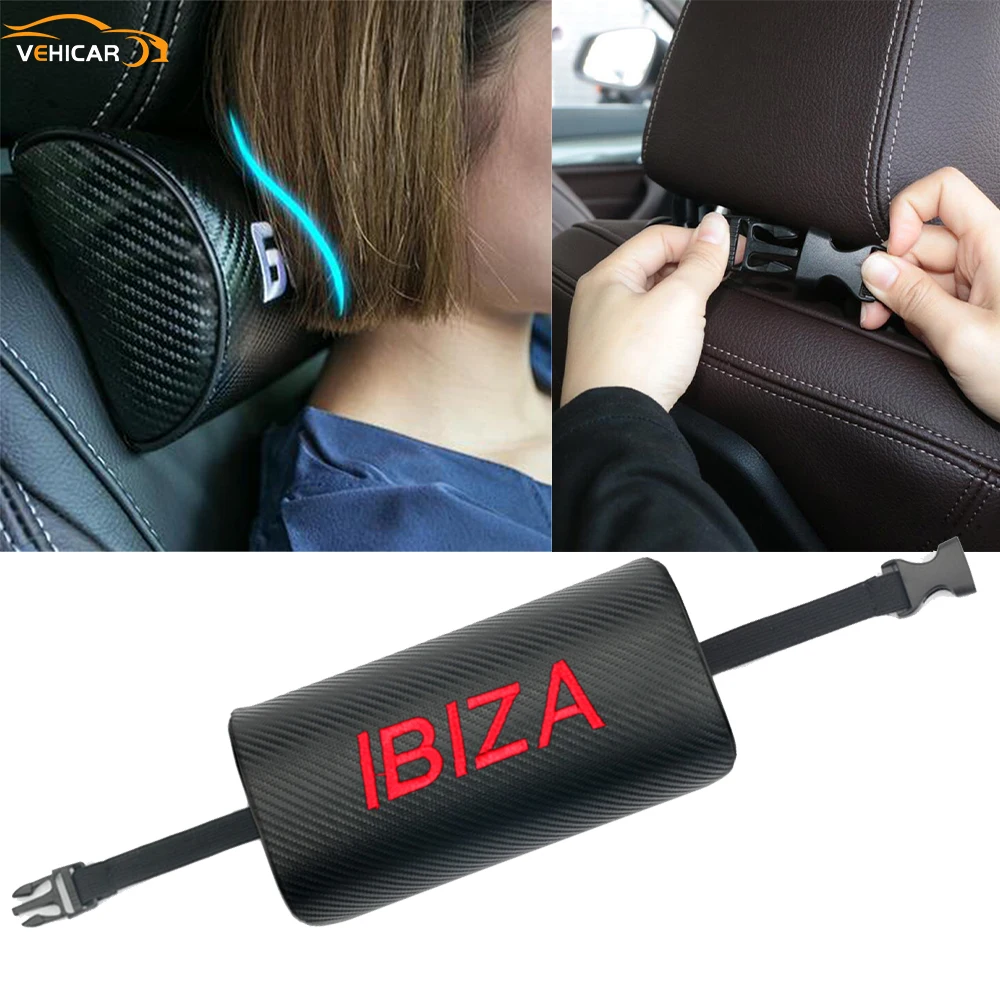 

VEHICAR Car Neck Pillow Auto Car Neck Rest Headrest Cushion Pillow For IBIZA Car Interior Accessories Universal Neck Support