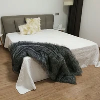 faux fur blanket discoloration wool leisure bed fur quilt thicken villa sofa bay window blanket long hair