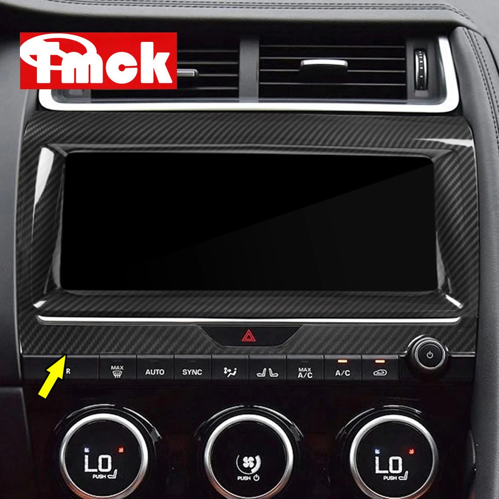 

For Jaguar E-PACE E PACE 2018 2019 Carbon Fiber Car Accessories Central Control Navigation Screen Trim Cover Decoration Frame