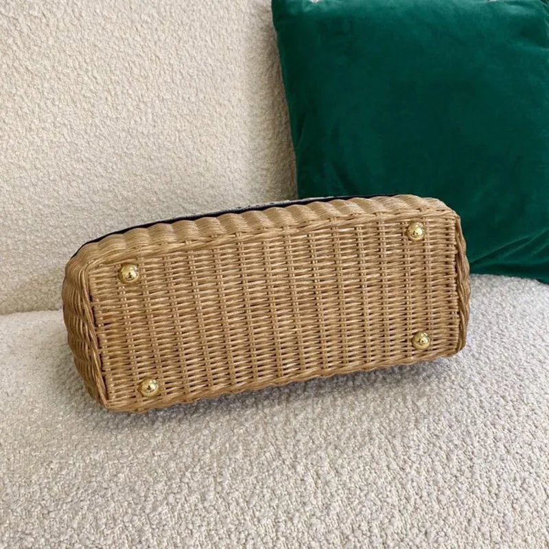 

Luxury Design Straw Tote Bag for Women Handwoven Big Shopping Bag Letter Embroidered Shoulder Bag Fashion Summer Handbag Brand