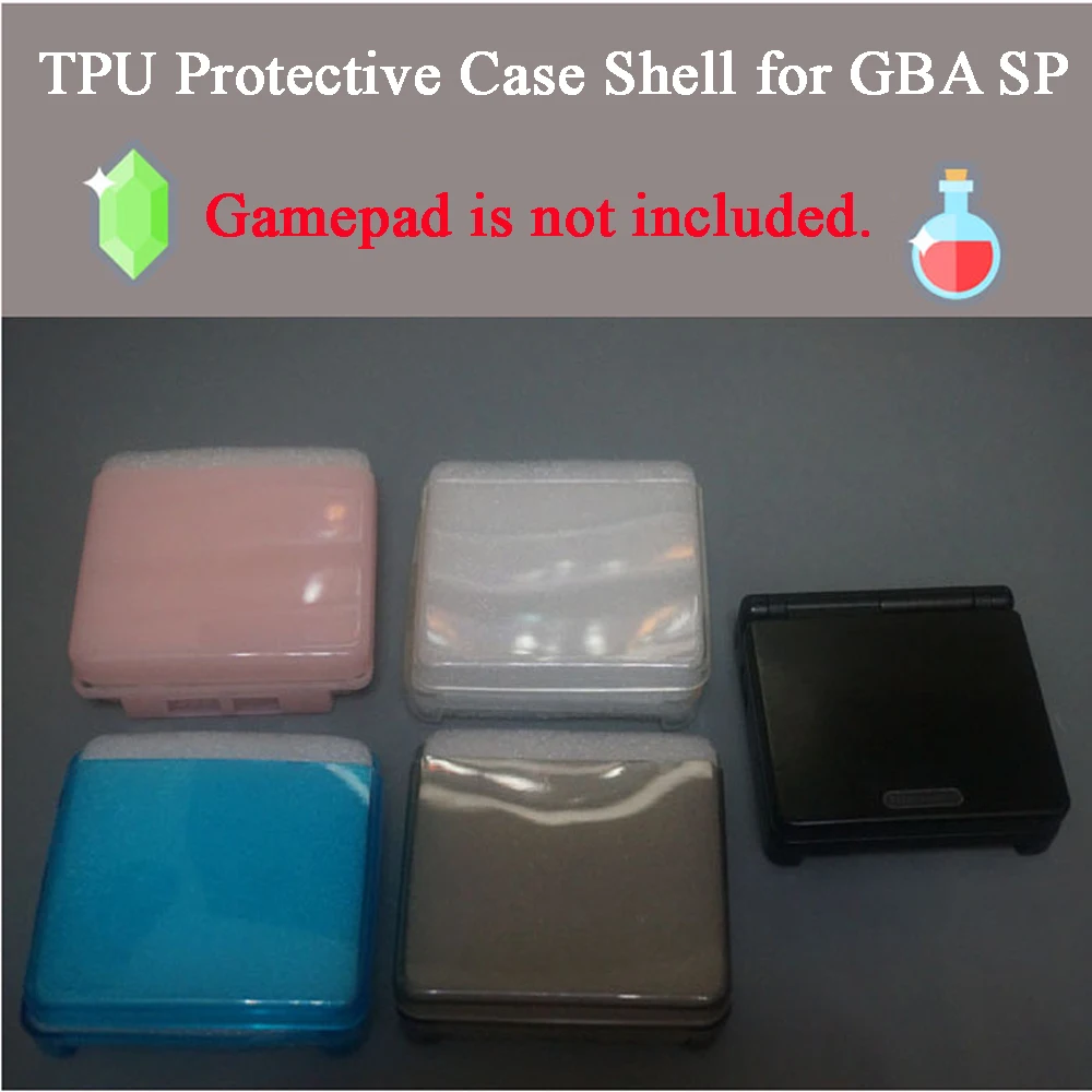 Прозрачный защитный чехол для геймпада из ТПУ консоли GBA SP прозрачный