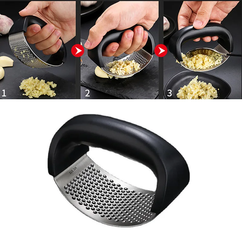 

304 Garlic Press Household Manual Garlic Press Device Kitchen Press With Box Squeezer Handheld Ginger Garlic Tools Easy Operate