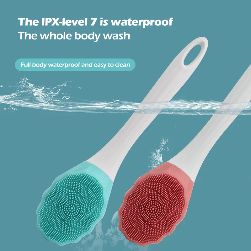 

Electric Bath Brush Brosse de Bain IPX7 Waterproof Home Use USB Rechargeable Bath Long-handled Silicone Back Massage Bath Brush