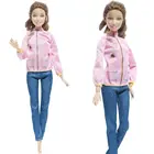 Новейший зимний наряд BJDBUS для куклы, розовая блузка с длинным рукавом, пальто + брюки, Повседневная Одежда для куклы Барби, аксессуары для кукол, детская игрушка