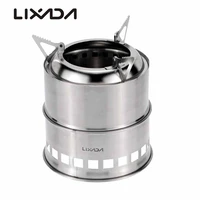 lixada portable stainless steel lightweight wood stove alcohol stove burner outdoor cooking picnic bbq camping