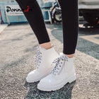 Женские ботинки на толстой подошве Donna-in, Черные ботильоны из натуральной кожи на толстом каблуке, стильная зимняя обувь, 2020