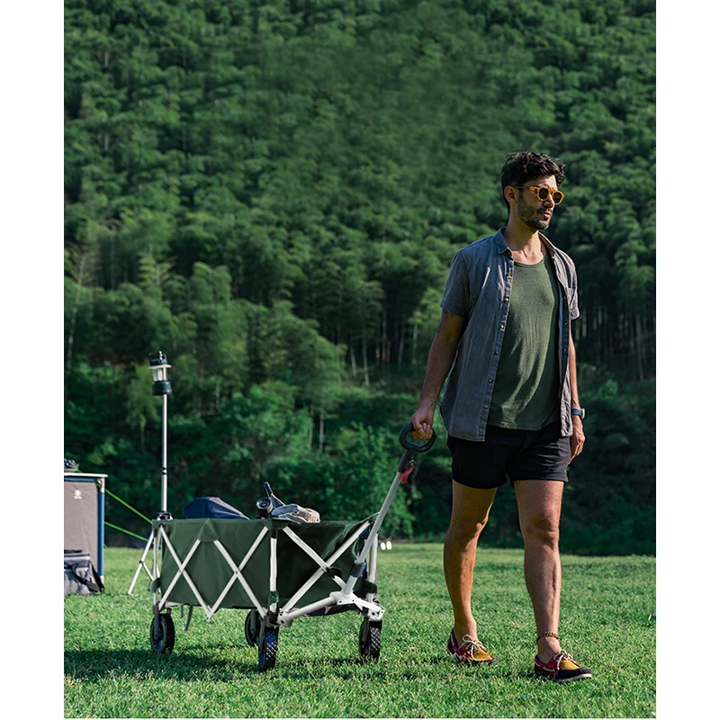

Outdoor four-wheel foldable portable trolley cart trailer fishing trolley cart camping car camping cart outdoor tools