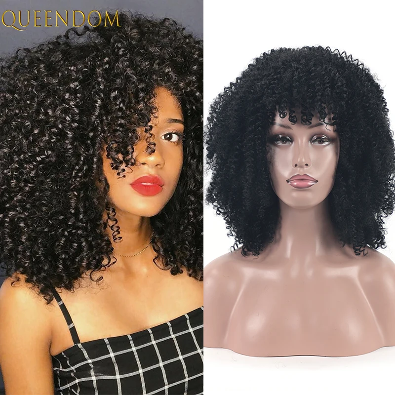 

Natural Black Afro Kinky Curly Wigs for Women 12inch Deep Curly Bob Wig Ombre Brown Short Curls Synthetic Cosplay Wig Female Red