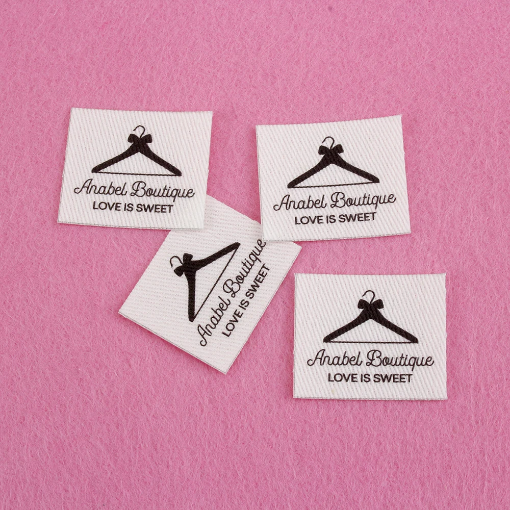 

80 Custom Tags, Ironing Labels, Business Name, Clothing, Sewing Gift, For Handmade Items, Cotton, Washable (TB5320)