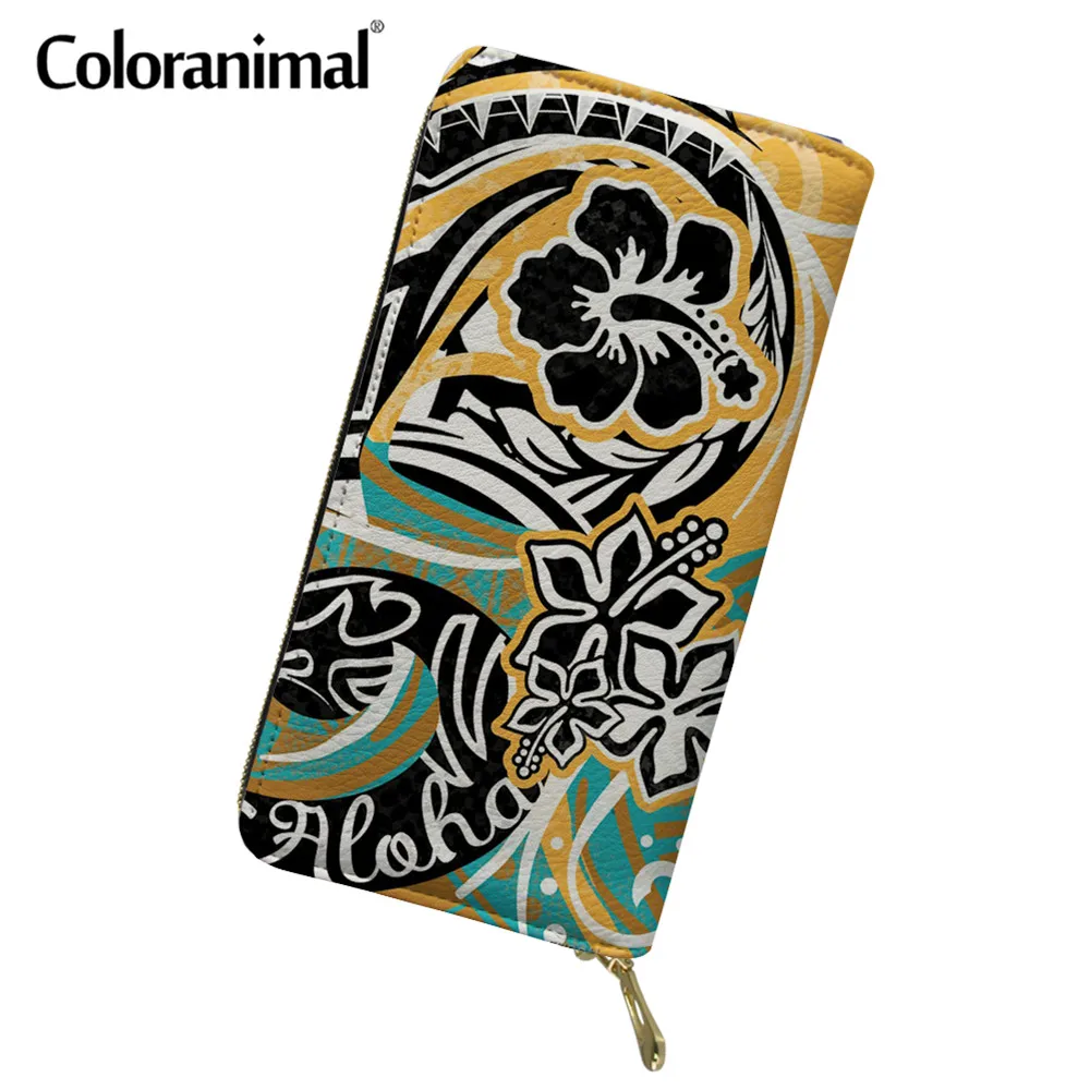 Coloranimal Гавайская красная Племенной ALOHA печатных Для женщин клатч кошелек