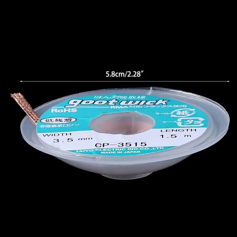 

F2TE Hot Selling Useful 5 ft 3.5mm Desoldering Braid Solder Remover Wick CP-3515