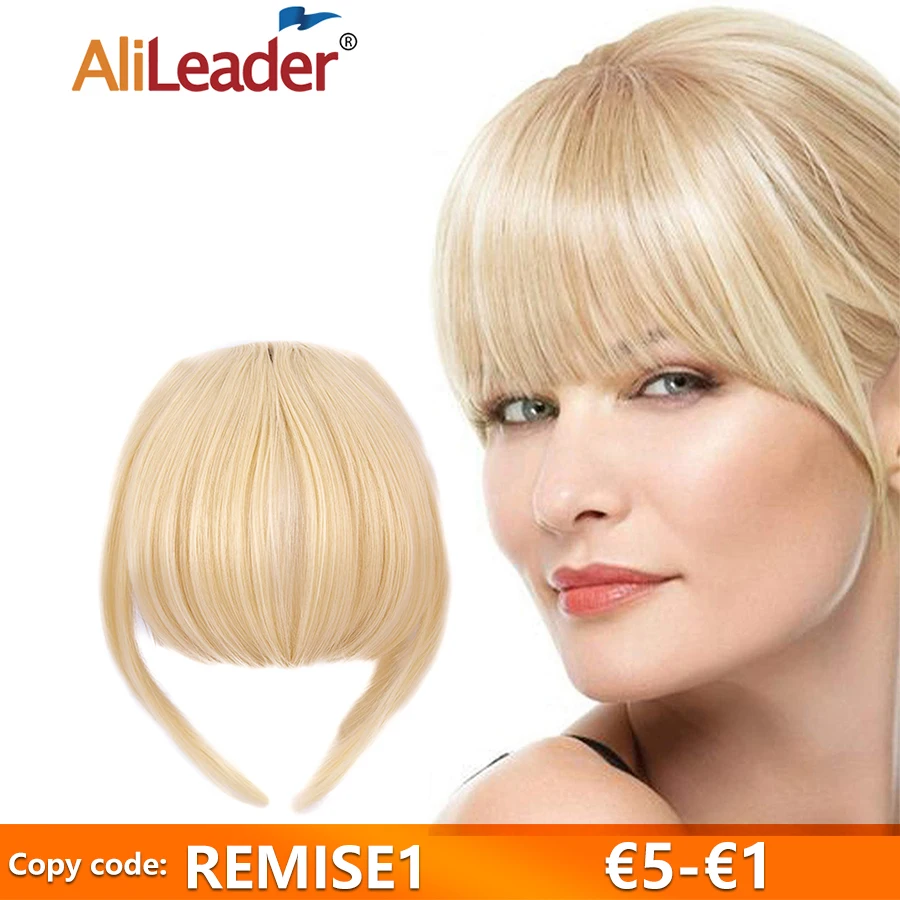 

Alileader New Blunt Bangs Soft Light Synthetic Hair Bangs Clip On Hair Style Extensions False Fringe More Durable Straight Bang