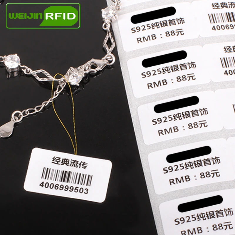Фото UHF RFID ювелирные изделия бирка для часов EPC 6C наклейка 915 м 868 м 860-960 МГц NXP U код 7 клейкая печать Пассивная RFID этикетка для домашних животных №3