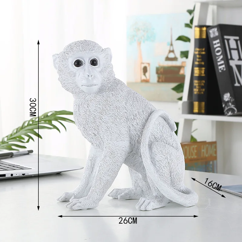 

[HHT] Nordic Resin Animal Monkey Geometric Decoration Piggy Bank Ornaments Creative TV Cabinet Porch Home Accessories