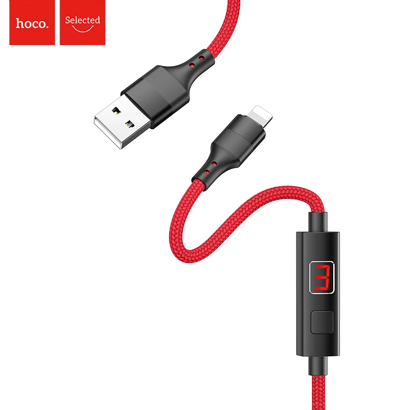 HOCO usb кабель для iphone кабель 11 Pro X XS Max XR 8 7 ipad pro Отображение времени зарядки быстрое зарядное устройство для телефона