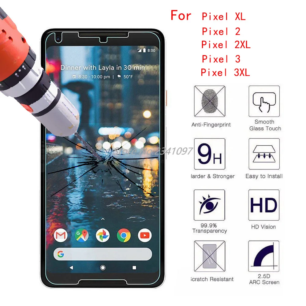 Закаленное стекло Google Pixel 2 2XL 3 3XL для XL защитное пленка Взрывозащищенный