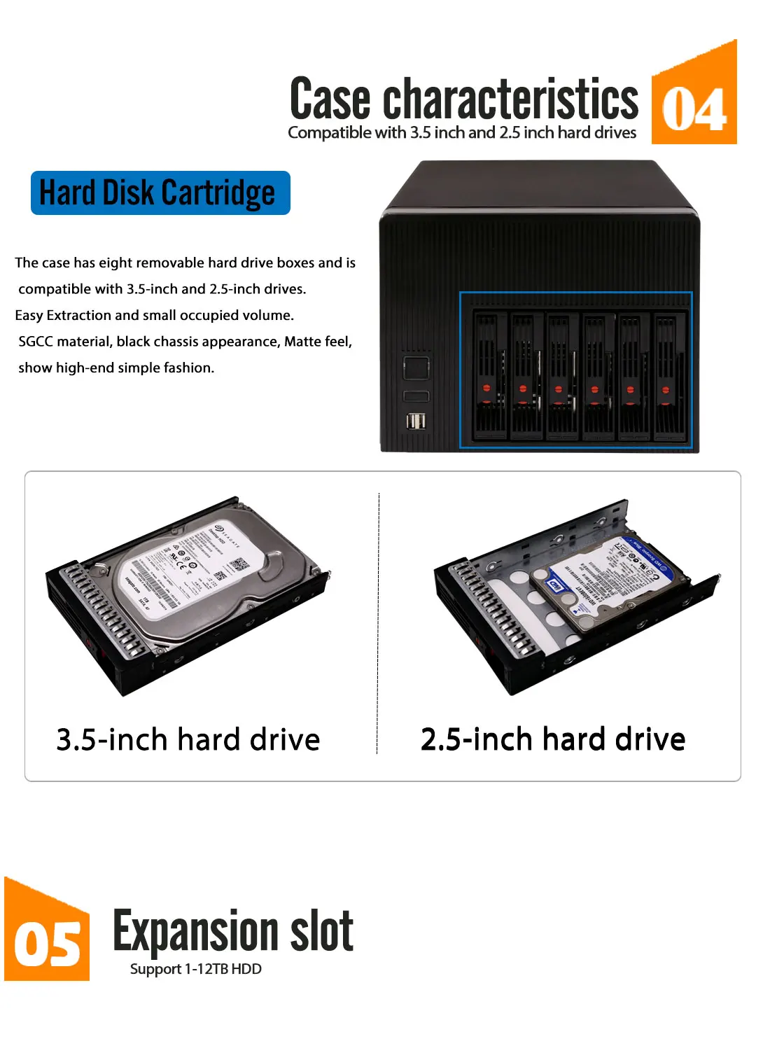 H93b0d34f163d437c966d444e91c3f137S 2023 New high quality 6bays NAS storage case hot swap server chassis with 6gb sata backplane