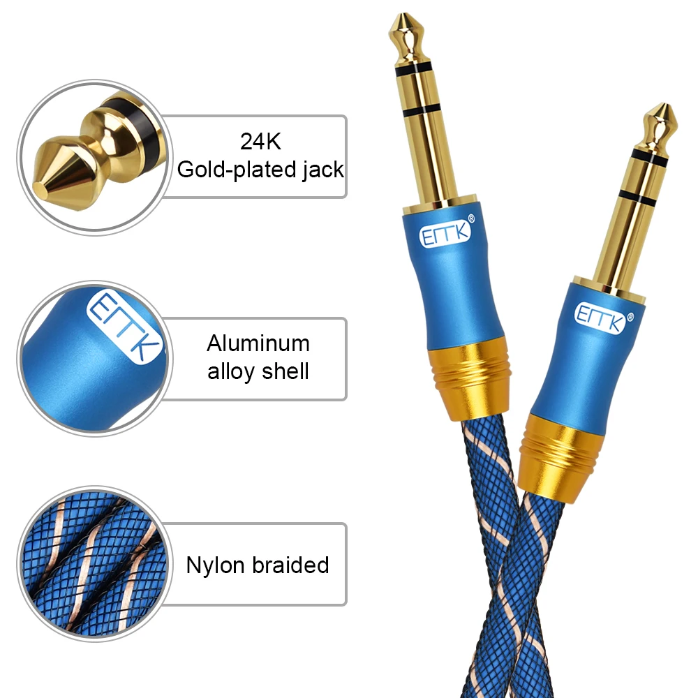EMK 6 35 мм 1/4 ''TRS аудио кабель 3 AUX 5 папа Hifi динамик 1 м 2 8 10 гитарный усилитель